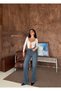 Women's High Waist Pale Effect Lycra Wide Leg Palazzo Jean - 5