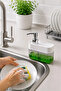 Dual Chamber Liquid Soap Dispenser and Automatic Detergent Dispenser – Hand and Dish Soap Set with Sponge, Kitchen & Bathroom - 4