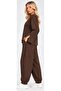 Textured Modal Crew Neck Set with Slit Details - 2