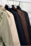 Women's Gabardine Stand Collar Double Button Short Jacket - Slim Fit Double-Breasted Jacket - 3