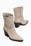 Women's Cowboy Boots with Stud Detail, Pointed Toe, Thick Heel Western Boots - 5