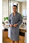 100% Cotton Waffle Pike Bathrobe Unisex Summer Thin Bathrobe Quick Drying Hammam Sauna Bathrobe - 3