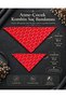 Mother Child Bandana Set 100% Cotton Scallop Fabric Red - 3