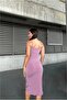 Flexible V Evening Dress Fabric Dress Collar Sandy Gathered - 3