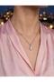 Moonstone Oval Pendant Necklace with Crystal Halo, Stainless steel - 2