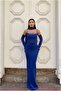 Scuba Fish Strapless Evening Dress Flexible Fabric Dress Cut - 3