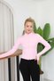 Women's Stand Collar Scuba Fabric Zippered Slim Fit Sweatshirt with Finger Loop - 3