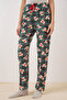 4323 patterned pajama bottoms - emerald green