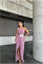 Sandy Tek Balık Evening Dress Shoulder Fabric Dress Cut
