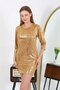 Women's Micro Fabric Mini Shiny Dress Yellow - 4