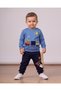 Boy's Seasonal 1-2-3-4 Year Old Teddy Bear Train 2 Threaded Top and Bottom 2-Piece Compact Set