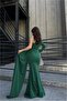Crepe Single Shoulder Fabric Dress with Tail - 4