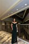 Kayık Balık Evening Dress with Collar Cutout