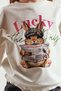 Ecru Rabbit Printed Plaid Children's Sweatshirt - 2