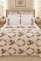 Efsun Cross-Stitch Embroidered Pique 100% Cotton 9-Piece Double Luxury Pique & Duvet Cover Set - 2