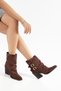 Women's Cowboy Boots - Double Buckle Pointed Toe - 6