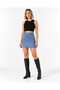 Mini Suede Skirt with Belt - 2