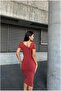 Sandy Fish Evening Dress Fabric Dress Midi Cut - 2