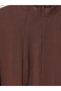 Brown High-Neck Belted Modal Blend Dress - 3