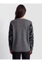 Black Leopard Patterned Women's Knitwear Cardigan - 4