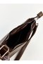 Leather Look Women's Shoulder Bag with Brown Scarf Accessory - 5