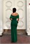 Flexible Slit Evening Dress Fabric Dress Collar Carmen Satin - 2