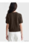Brown Crew Neck Bow Embroidered Women's Knitwear Sweater - 4