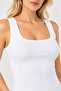 Women's 3-Pack 95% Cotton Square Neck Thick Strap Basic Undershirt - Flexible Soft Everyday Undergarment - 5