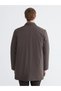 Khaki Standard Fit Shirt Collar Men's Coat - 5