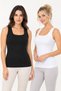 Women's 2-Pack 95% Cotton Square Neck Thick Strap Basic Undershirt - Flexible Soft Everyday Undergarment