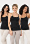 Women's 3-Pack 95% Cotton Thin Strap Basic Undershirt - Flexible Soft Everyday Undergarment