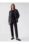 Black Leopard Patterned Women's Knitwear Cardigan - 2
