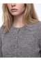Gray Crew Neck Women's Knitwear Cardigan - 3