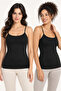 Women's 2-Pack 95% Cotton Thin Strap Basic Undershirt - Flexible Soft Everyday Undergarment