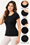 Women's 95% Cotton Crew Neck Short Sleeve Basic Top - Stretchy Soft Casual Underwear - 5