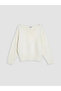 White Boat Neck Women's Knitwear Sweater - 5