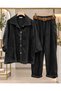 New Season Italian Velvet Shirt and Trousers Set Large Size Comfortable Fit42/50 - 2