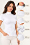 Women's 95% Cotton Half Turtleneck Short Sleeve Basic Top - Stretchy Soft Casual Underwear - 5