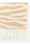 Beige Zebra Patterned Women's Scarf - 3