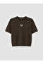 Brown Crew Neck Bow Embroidered Women's Knitwear Sweater - 5
