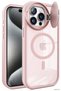 Zngzrmll Newface iPhone 15 Pro Case Telescope Lens Magsafe Silicone Cover (234348) - Pink - 2