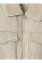 White Regular Fit Fur Collar Suede Men's Coat - 3