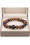 Navy Blue Brown Beaded Bracelet – Stylish Accessory with Bronze Detail for an Ethnic Look - 2