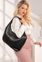 Women's Premium Large Size Faux Leather Hobo Bag – Soft Textured, Large Volume Shoulder Bag Black - 4