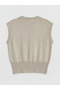 Beige Crew Neck Women's Knitwear Sweater - 6