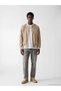 Beige Regular Fit Suede Men's College Jacket - 2