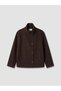 Brown Stand Collar Oversize Women's Cashmere Coat - 6