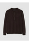 Brown Polo Neck Women's Knitwear Sweater