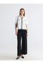 White Crew Neck Women's Knitwear Cardigan - 2
