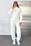 Women's Half Zipper Hooded 3 Thread Double Tracksuit Set - 6